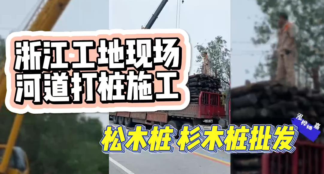 木樁廠家承接松木樁、杉木樁工地施工與批發(fā)視頻